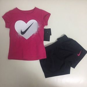 Nike pink heart cute sparkly outfit